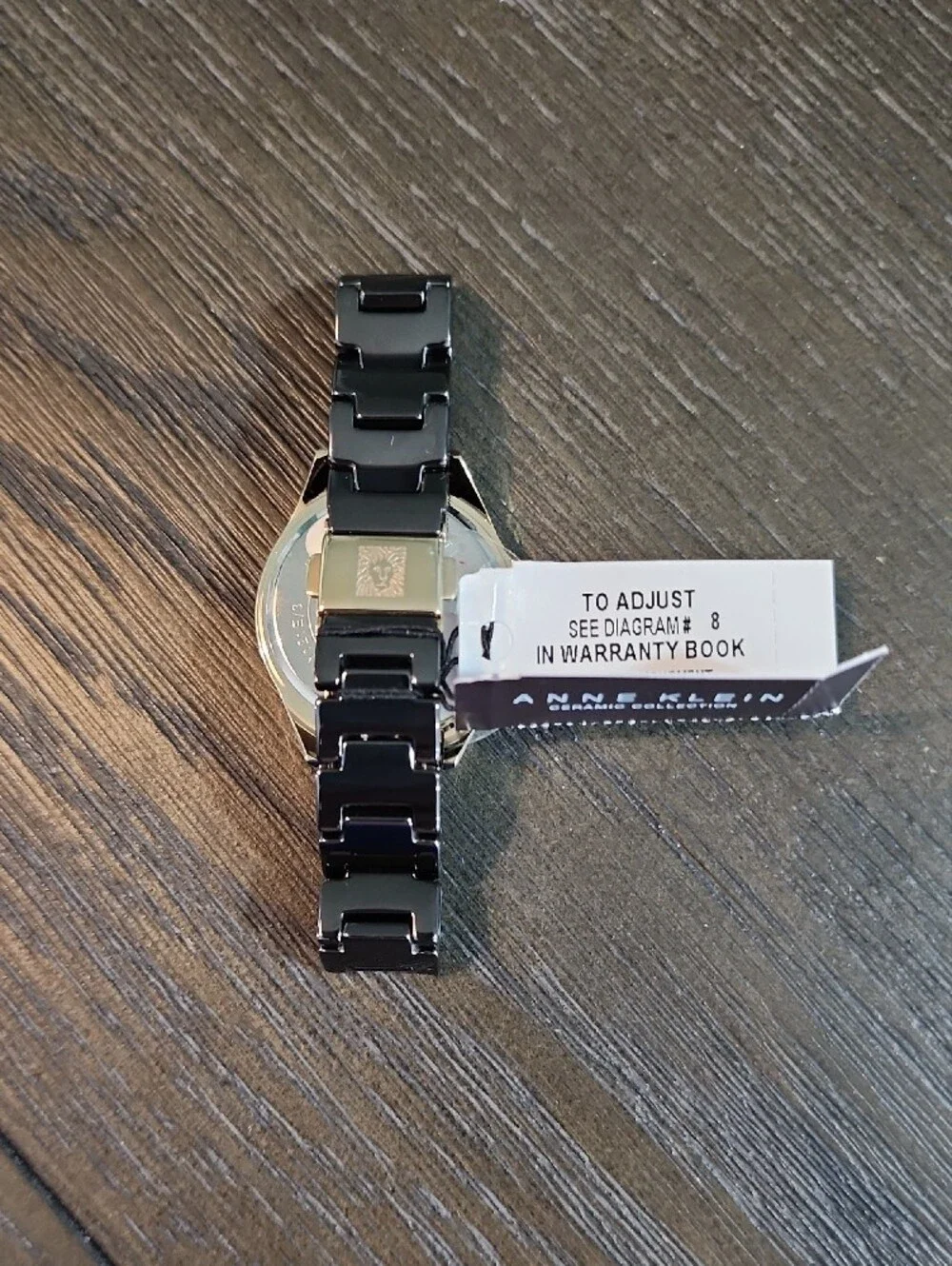Anne Klein Black and Silver Ceramic Bracelet Watch